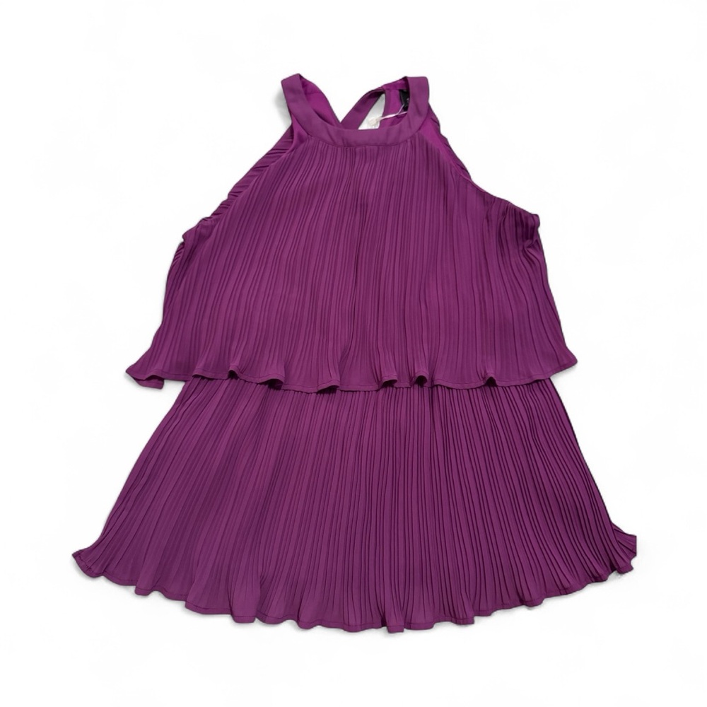 Purple Pleated Sleeveless Top